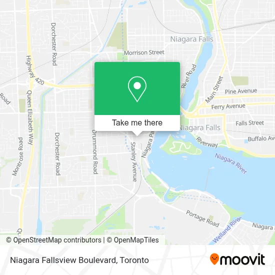 Niagara Fallsview Boulevard map