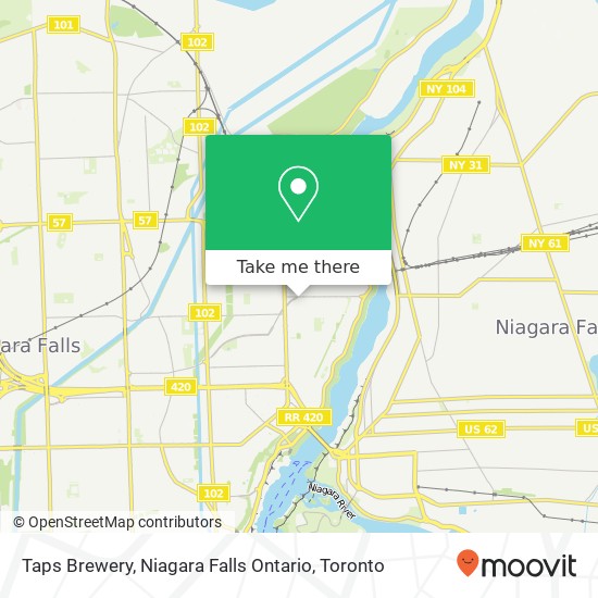 Taps Brewery, Niagara Falls Ontario map