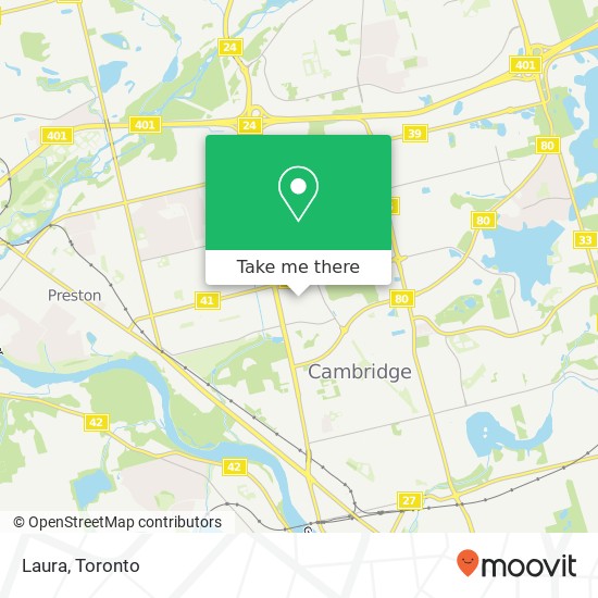 Laura, Cambridge, ON N1R map