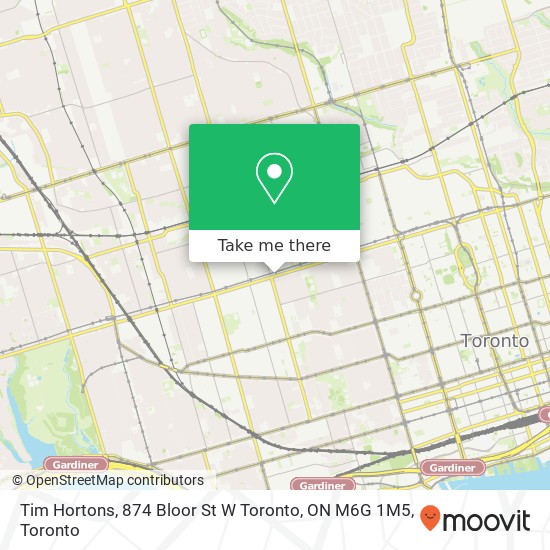 Tim Hortons, 874 Bloor St W Toronto, ON M6G 1M5 plan