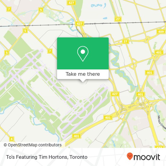 To's Featuring Tim Hortons, Mississauga, ON L5P map