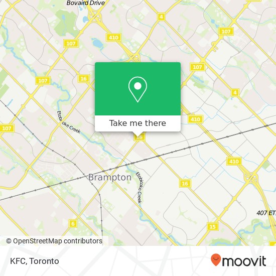 KFC, 290 Queen St E Brampton, ON L6V map