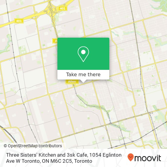 Three Sisters' Kitchen and 3sk Cafe, 1054 Eglinton Ave W Toronto, ON M6C 2C5 plan