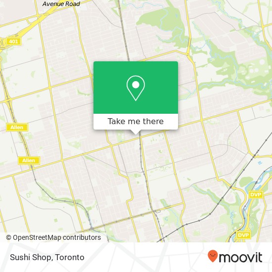 Sushi Shop, Duplex Ave Toronto, ON M4R 1V2 plan