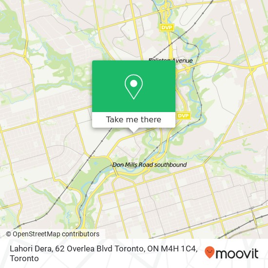 Lahori Dera, 62 Overlea Blvd Toronto, ON M4H 1C4 map