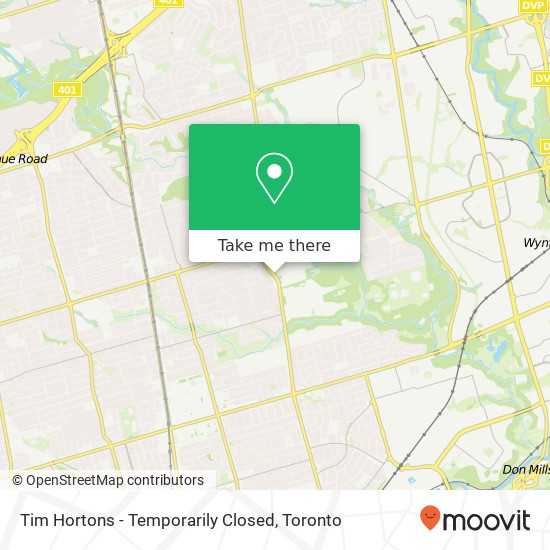 Tim Hortons - Temporarily Closed, 2275 Bayview Ave Toronto, ON M4N 3M6 plan