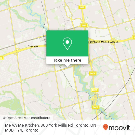 Me VA Me Kitchen, 860 York Mills Rd Toronto, ON M3B 1Y4 plan