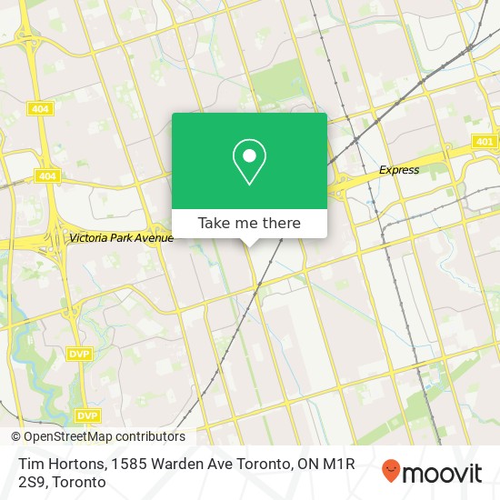 Tim Hortons, 1585 Warden Ave Toronto, ON M1R 2S9 map
