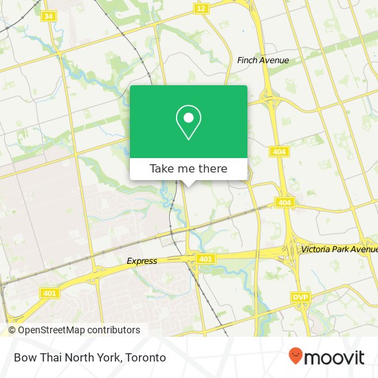 Bow Thai North York, 4755 Leslie St Toronto, ON M2J 2K8 plan