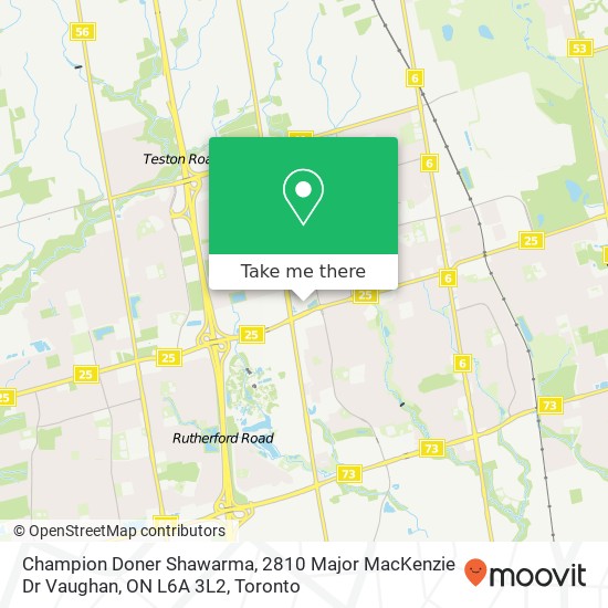 Champion Doner Shawarma, 2810 Major MacKenzie Dr Vaughan, ON L6A 3L2 plan