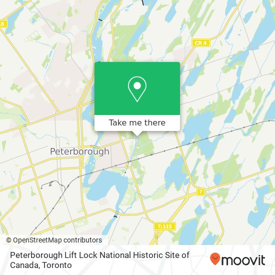 Peterborough Lift Lock National Historic Site of Canada map