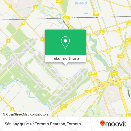 Sân bay quốc tế Toronto Pearson map