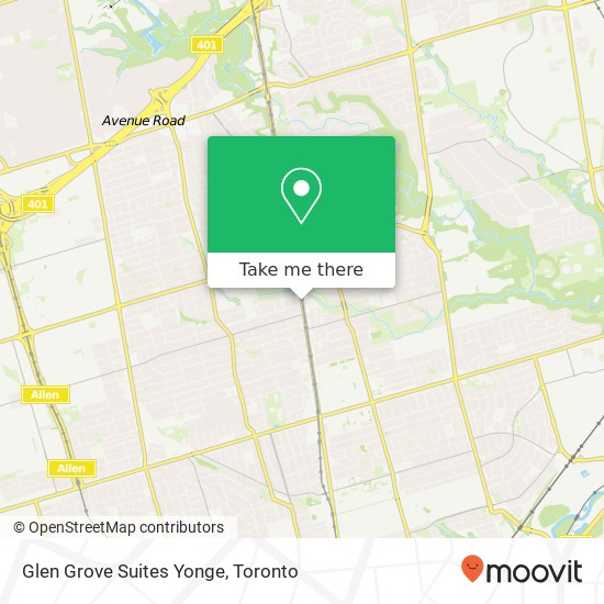 Glen Grove Suites Yonge map