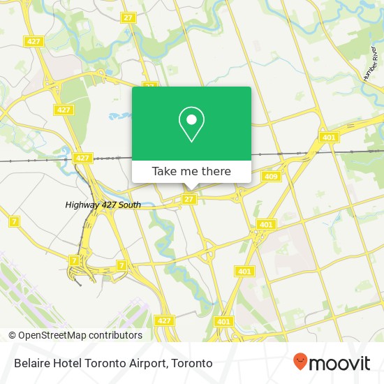Belaire Hotel Toronto Airport map