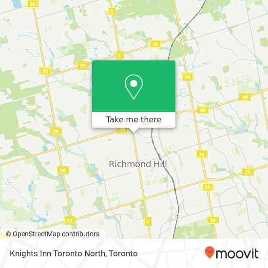 Knights Inn Toronto North map