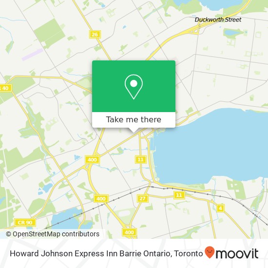 Howard Johnson Express Inn Barrie Ontario map