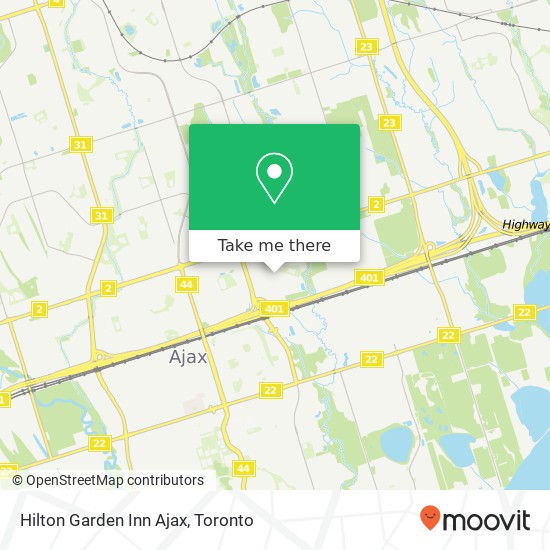 Hilton Garden Inn Ajax map