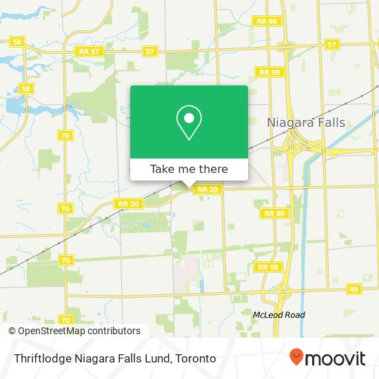 Thriftlodge Niagara Falls Lund map