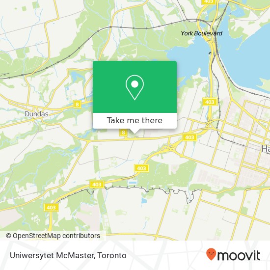 Uniwersytet McMaster map