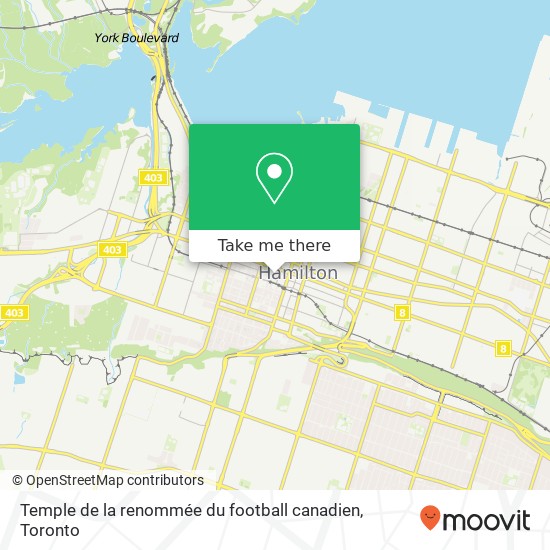 Temple de la renommée du football canadien map