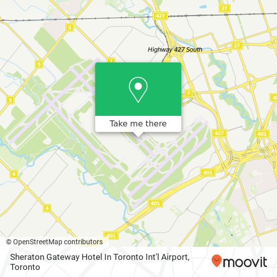 Sheraton Gateway Hotel In Toronto Int'l Airport map