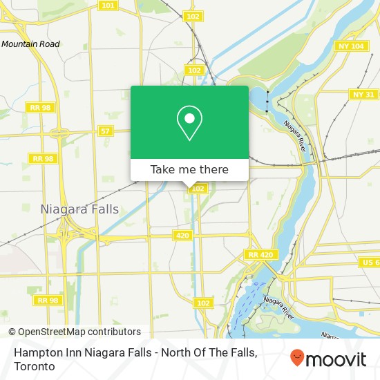 Hampton Inn Niagara Falls - North Of The Falls map