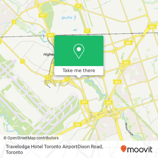 Travelodge Hotel Toronto AirportDixon Road plan