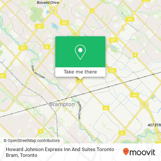 Howard Johnson Express Inn And Suites Toronto Bram map