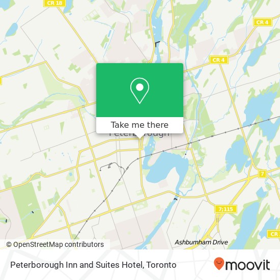 Peterborough Inn and Suites Hotel map