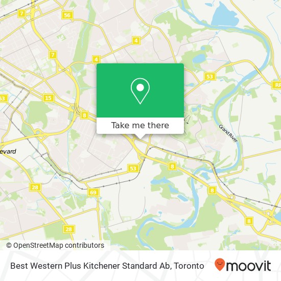 Best Western Plus Kitchener Standard Ab map