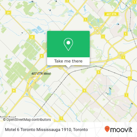 Motel 6 Toronto Mississauga 1910 map