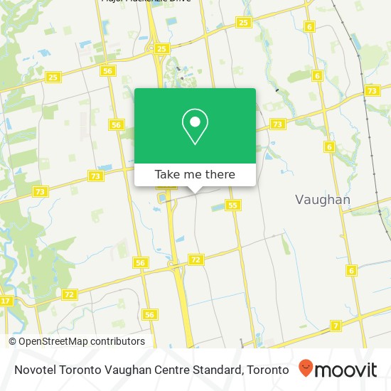 Novotel Toronto Vaughan Centre Standard map