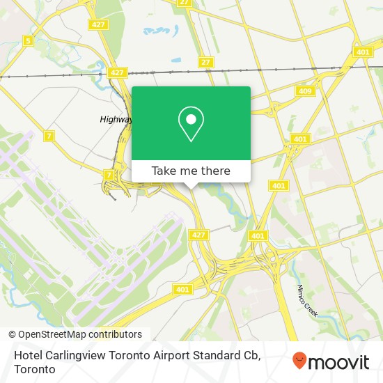 Hotel Carlingview Toronto Airport Standard Cb map