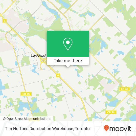Tim Hortons Distribution Warehouse map