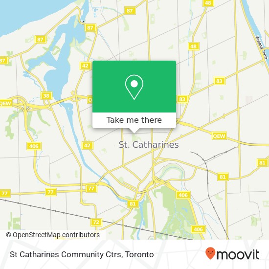 St Catharines Community Ctrs map