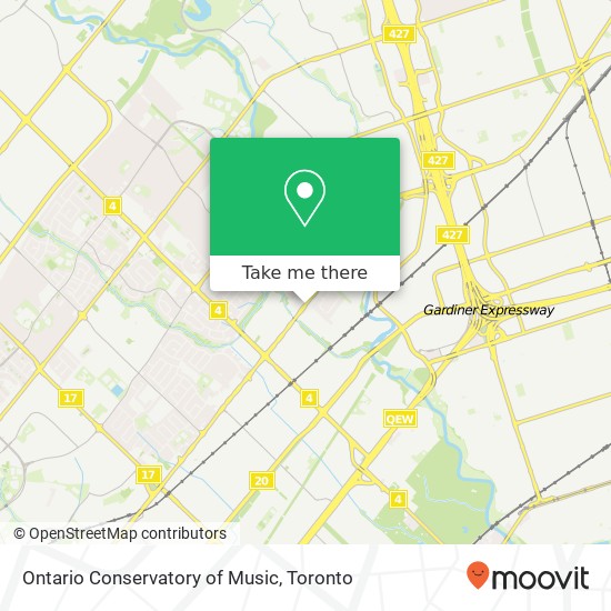 Ontario Conservatory of Music map