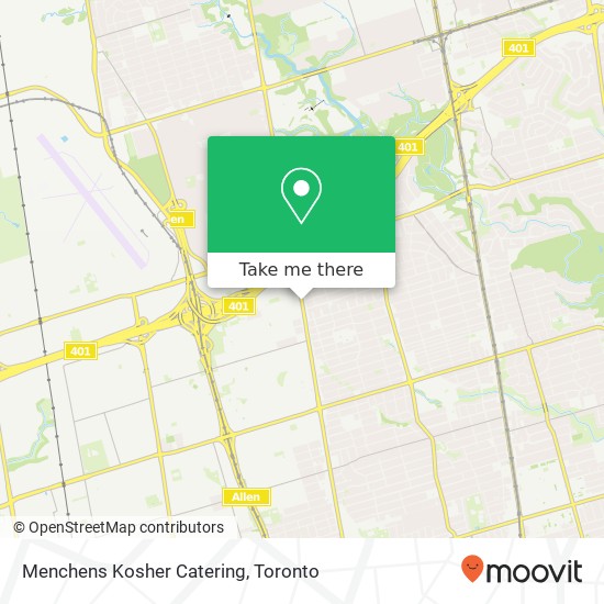 Menchens Kosher Catering map