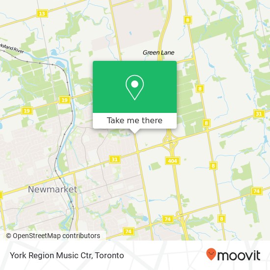 York Region Music Ctr map