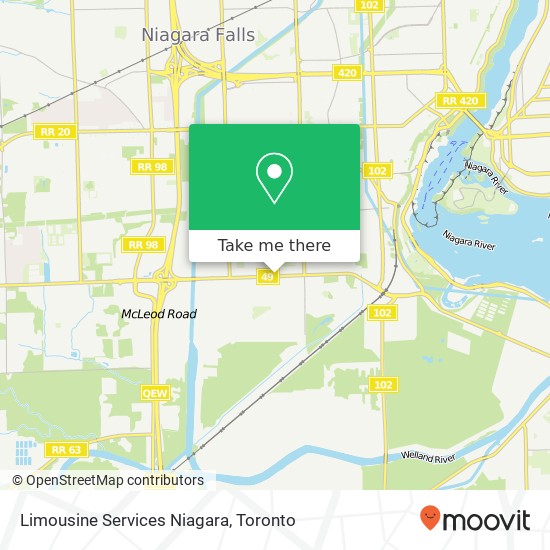 Limousine Services Niagara map