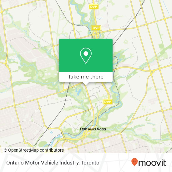 Ontario Motor Vehicle Industry map