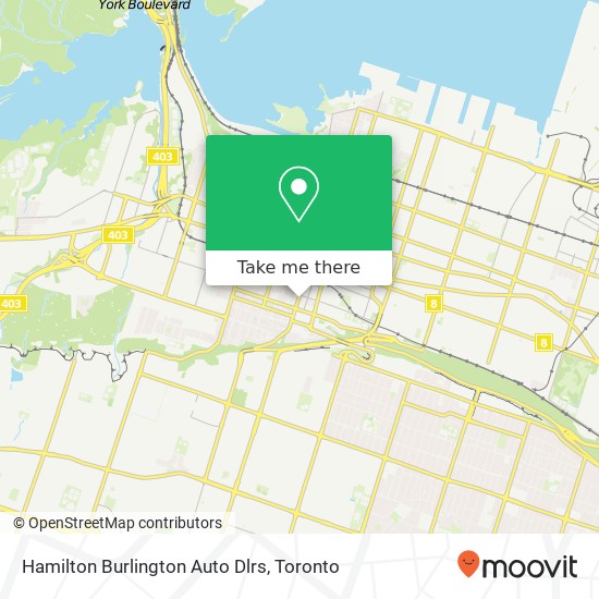 Hamilton Burlington Auto Dlrs map