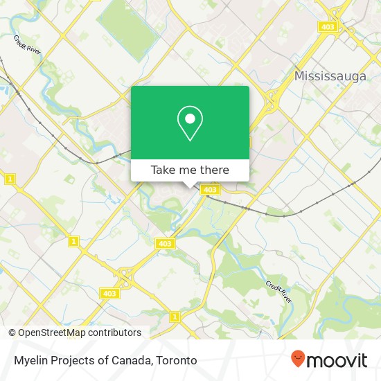 Myelin Projects of Canada map