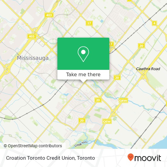 Croation Toronto Credit Union map