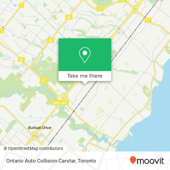 Ontario Auto Collision Carstar map