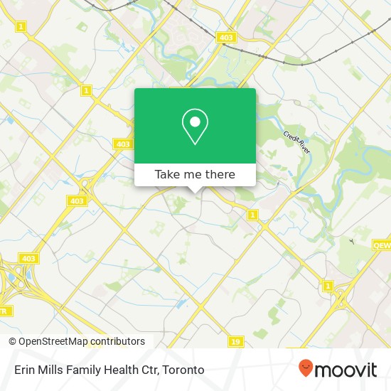 Erin Mills Family Health Ctr map