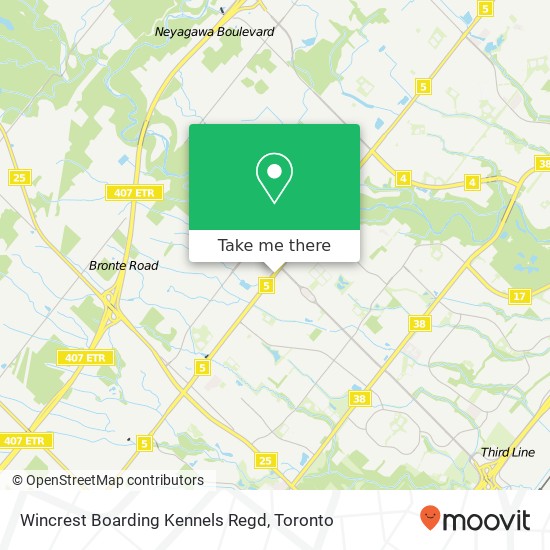 Wincrest Boarding Kennels Regd map