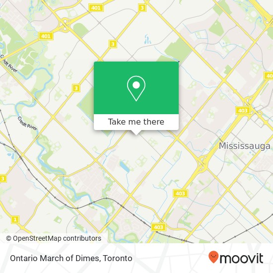 Ontario March of Dimes map