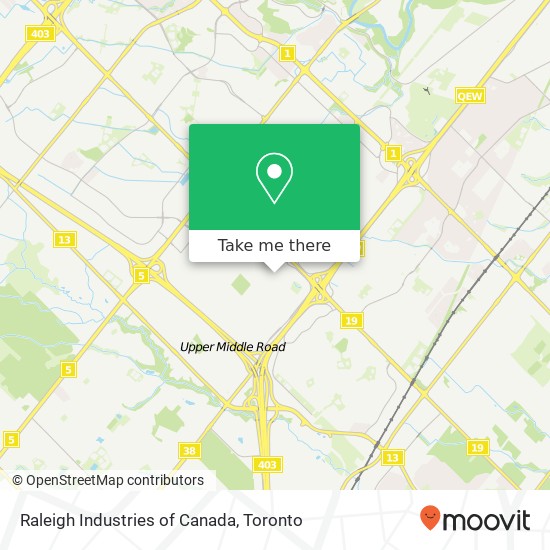 Raleigh Industries of Canada map