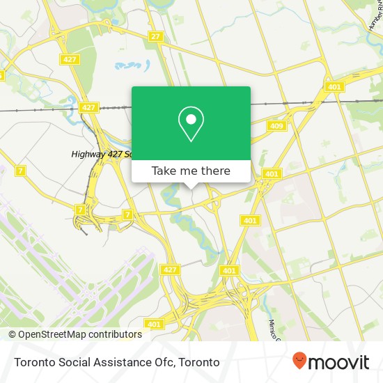 Toronto Social Assistance Ofc map
