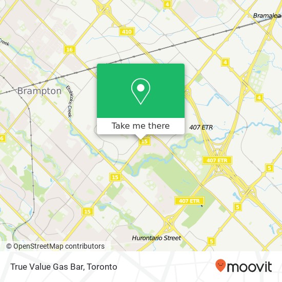 True Value Gas Bar map